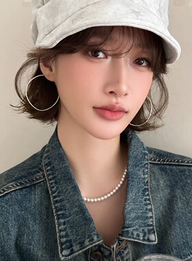 极简大圈耳环女简约气质耳钉2026年新款爆款高级感耳钉耳圈耳饰品