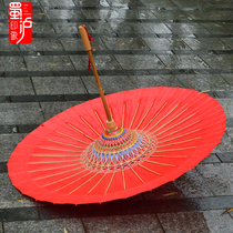 Oil Paper Umbrella Rain Protection Sunscreen Old Pure Hand Utility Tung Oil Umbrella Ancient Wind Props Red Umbrella Wedding Wedding Bride Umbrella