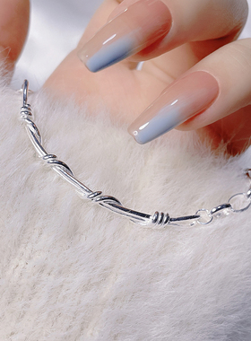 不规则女生s925纯银手链冷淡风