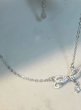 范琪S925银蝴蝶结项链女