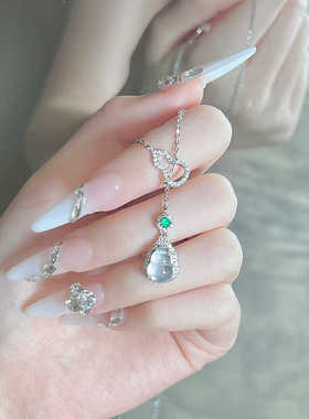 水沫玉S925银女新中式项链