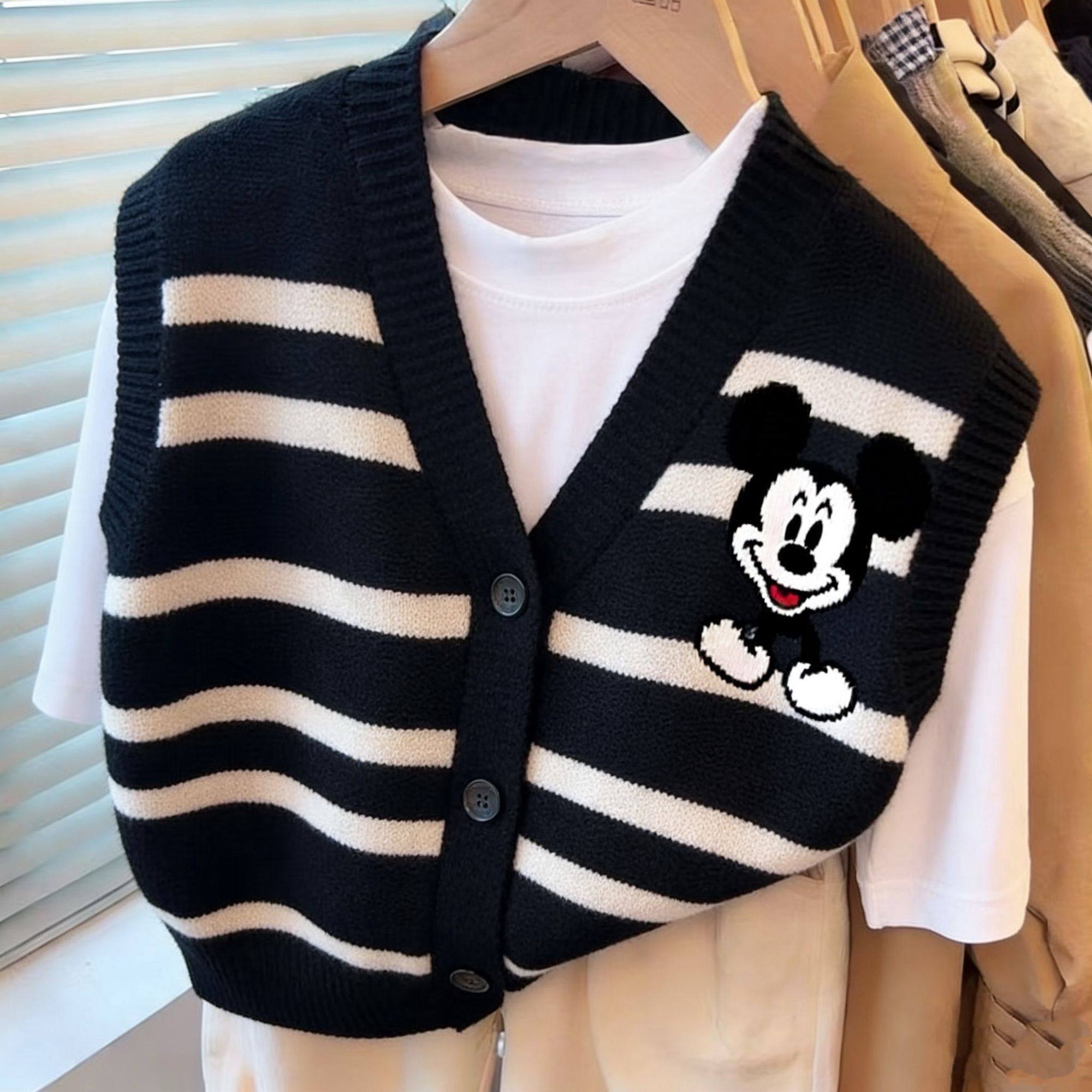 儿童毛衣2026秋冬季男女童条纹马甲童装日系潮牌小熊针织背心开衫,淘宝优惠券,粉丝福利购,淘宝优惠卷