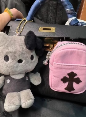 日本PeerEx灰色黑皮kitty猫挂件玩偶公仔挂件钥匙扣送生日礼物