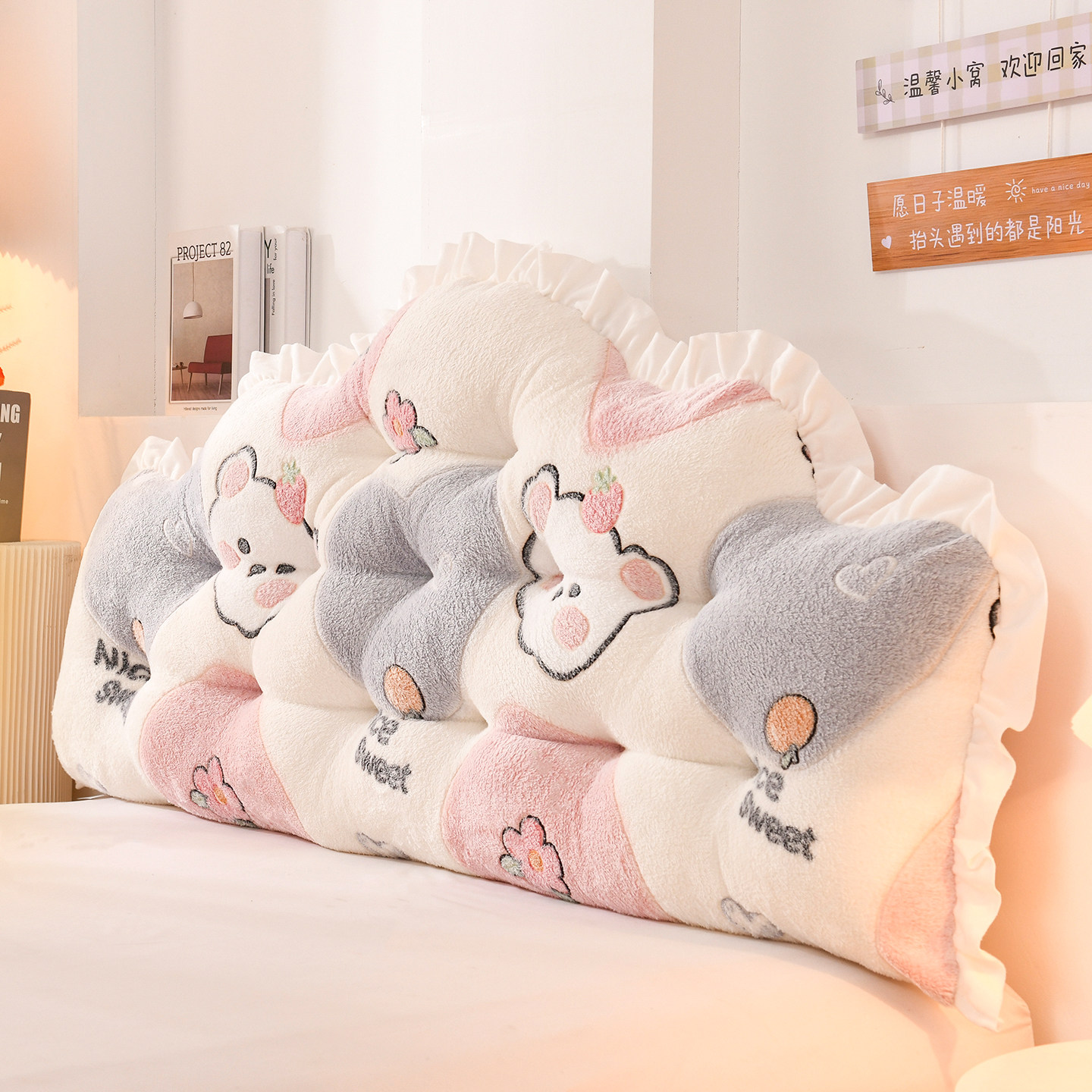 可爱卡通床头靠垫软包加高加绒卧室防撞靠枕宿舍床上看书靠背免洗,淘宝优惠券,粉丝福利购,淘宝优惠卷