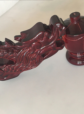 实木手炉 佛具 高档手工雕刻水陆龙雕手炉 法器龙头灯