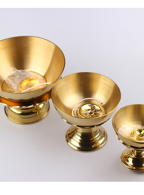 铜油灯纯铜灯座铜碗佛灯供灯食用油酥油灯大中小号油灯