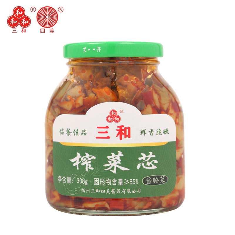 三和四美榨菜芯酱菜扬州特产榨菜开味食品泡菜腌咸菜下饭菜308g装 - 图0