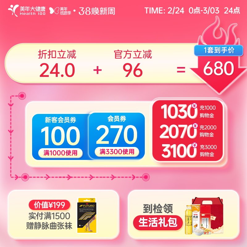 美年大健康旗舰店体检套餐父母孝心卡15TMMN00中老年报告男女通用