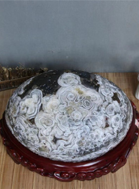 缠丝玛瑙禅意石头摆件天珠原石