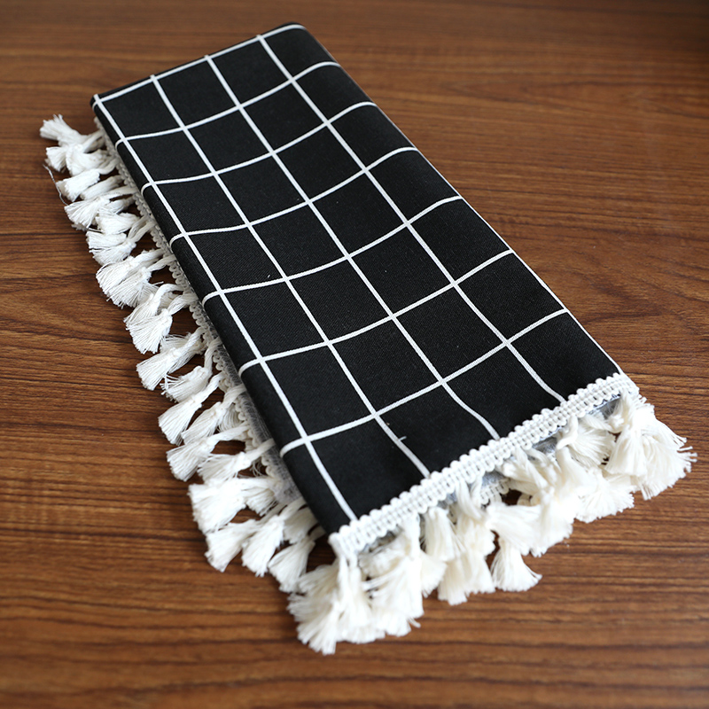 桌布棉麻布艺ins风餐桌布夜市摆摊投影仪打印机床头柜微波炉盖布