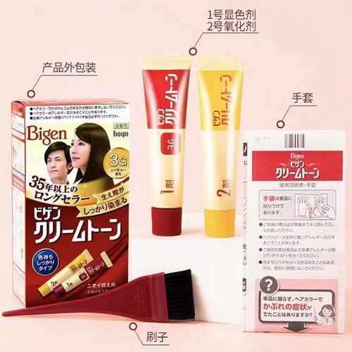 日本进口美源发彩可瑞慕hoyo染发膏自己在家染发剂局部沙龙遮白发 - 图0