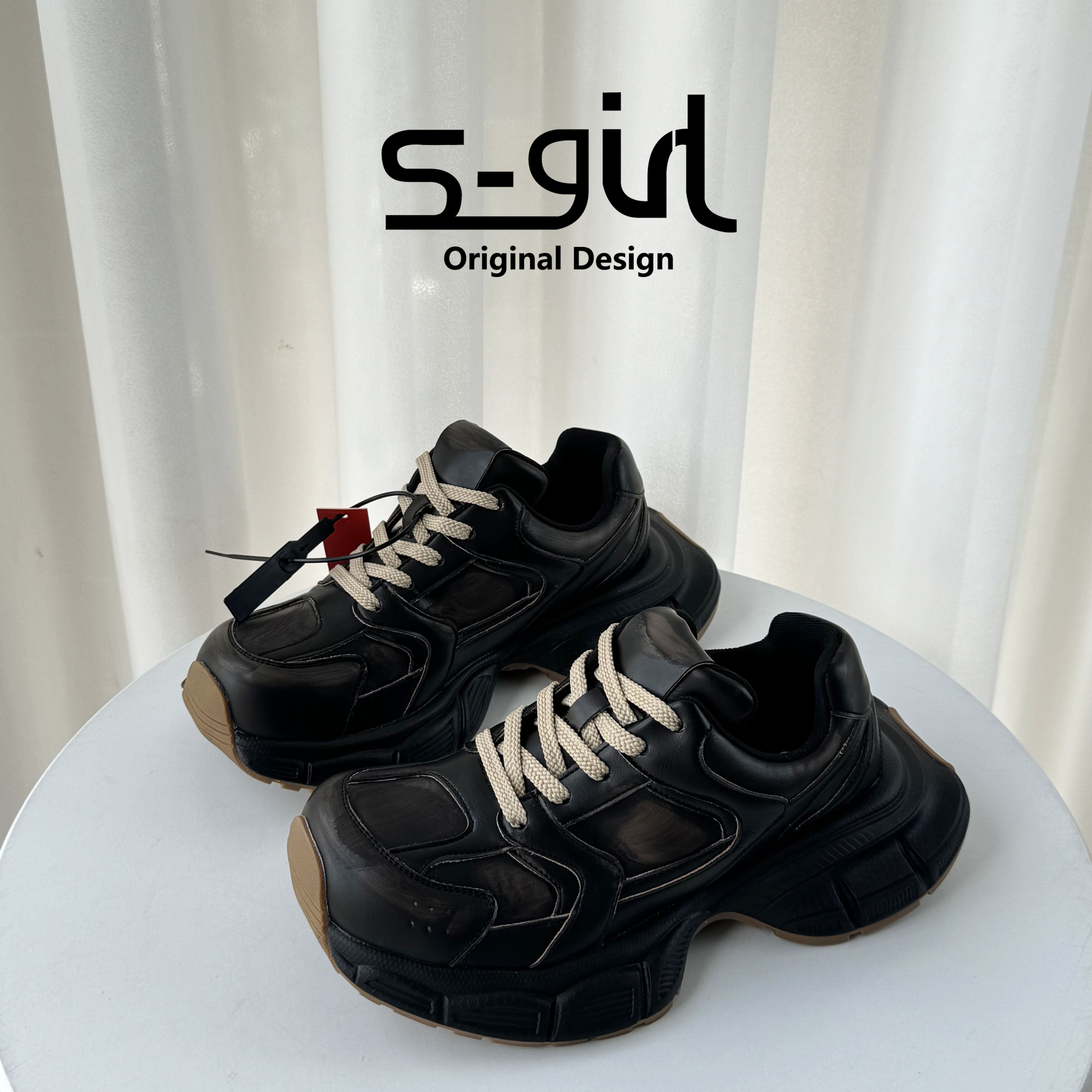 SGIRL TWTW复古擦色老爹鞋女2025新款时尚小个子增高运动休闲鞋潮,淘宝优惠券,粉丝福利购,淘宝优惠卷