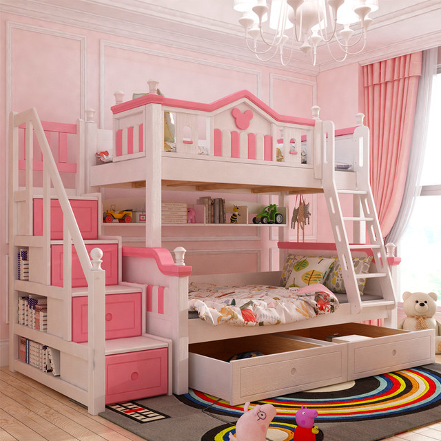 pink bunk beds for girls