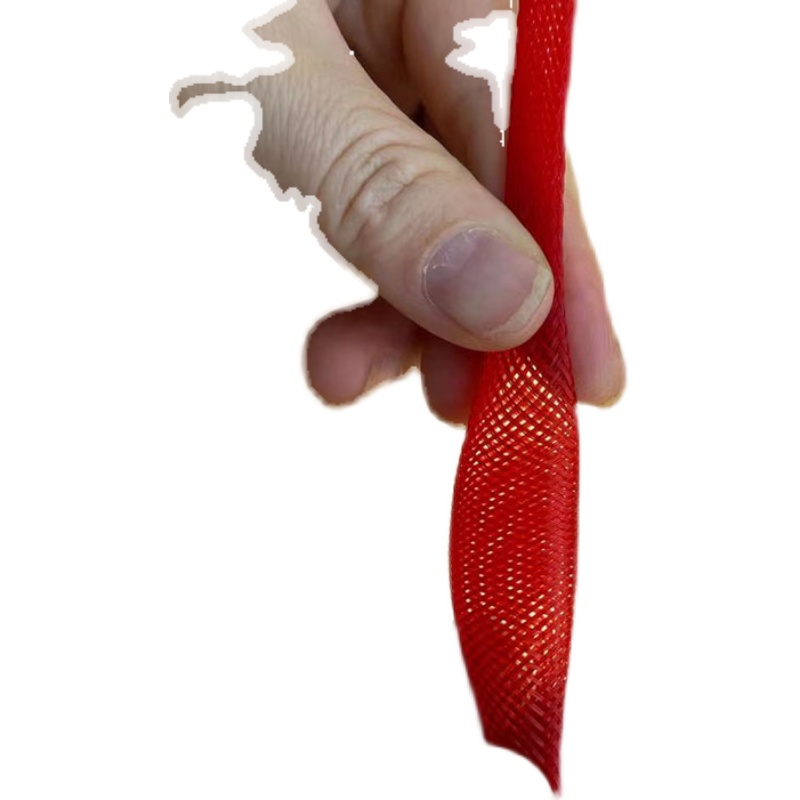 红色蛇皮管PET编织网管网状伸缩套管电缆保护管电线护套蛇皮网 - 图3