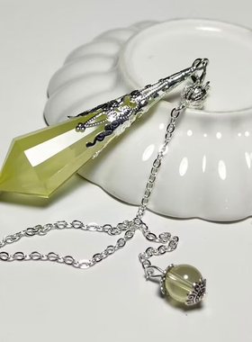 天然水晶切面灵摆吊坠