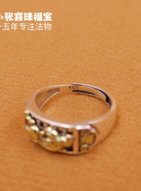 白瀑正品戒指十字金刚貔貅算盘S925戒指