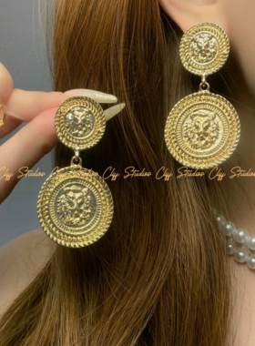悬崖会所 中古vintage埃及度假耳钉欧美夸张耳环重工洛可可老钱风