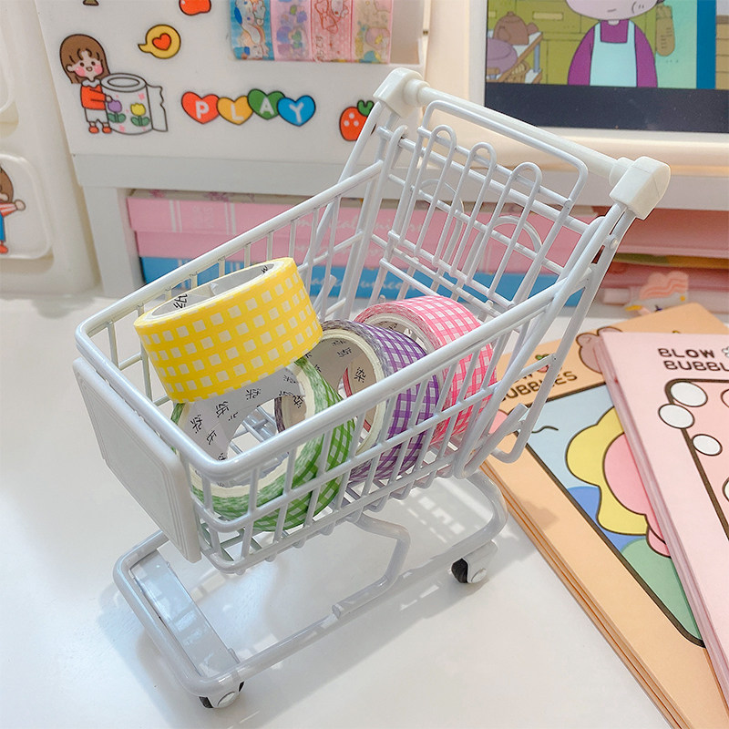 金属推车桌面装饰收纳盒摆件儿童过家家玩具迷你超市购物车手推车,淘宝优惠券,粉丝福利购,淘宝优惠卷