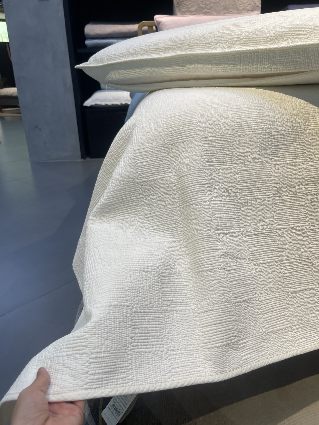 林夕纯色简约绗缝床盖三件套可搭配多功能被套 - 图1