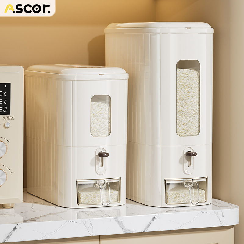 米桶家用2025新款防虫防潮密封装米箱缸食品级按压式夹缝20斤高端 - 图0