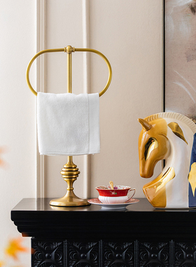 法式奢华纸巾毛巾架 欧美复古典纯铜软装饰品摆件 客厅卧室工艺品