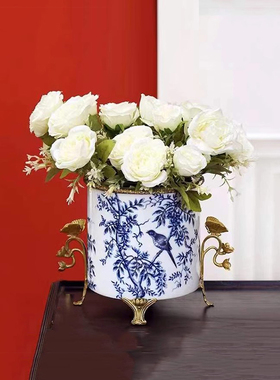 奢华装饰品欧式客厅冰桶花瓶美式