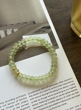 新中式幽绿色天然石气质小众手链