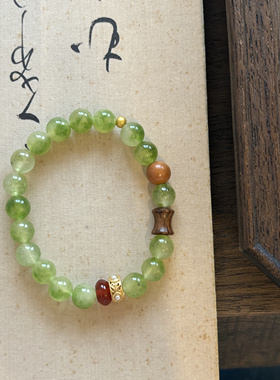 红玛瑙搭配沙金檀木古物配色手链