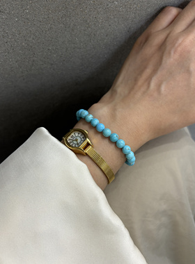 蓝松石显白气质手链文玩古物配色