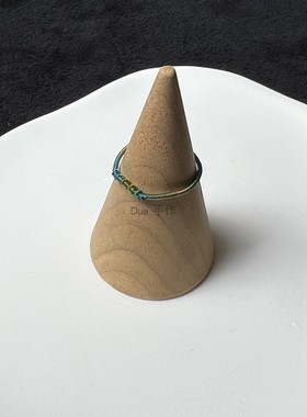 Dua 手作「千里江山」只此青绿情侣彩细绳戒指编织吉利敦煌风爆款