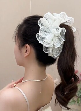 蕾丝花朵抓夹女气质百搭大号