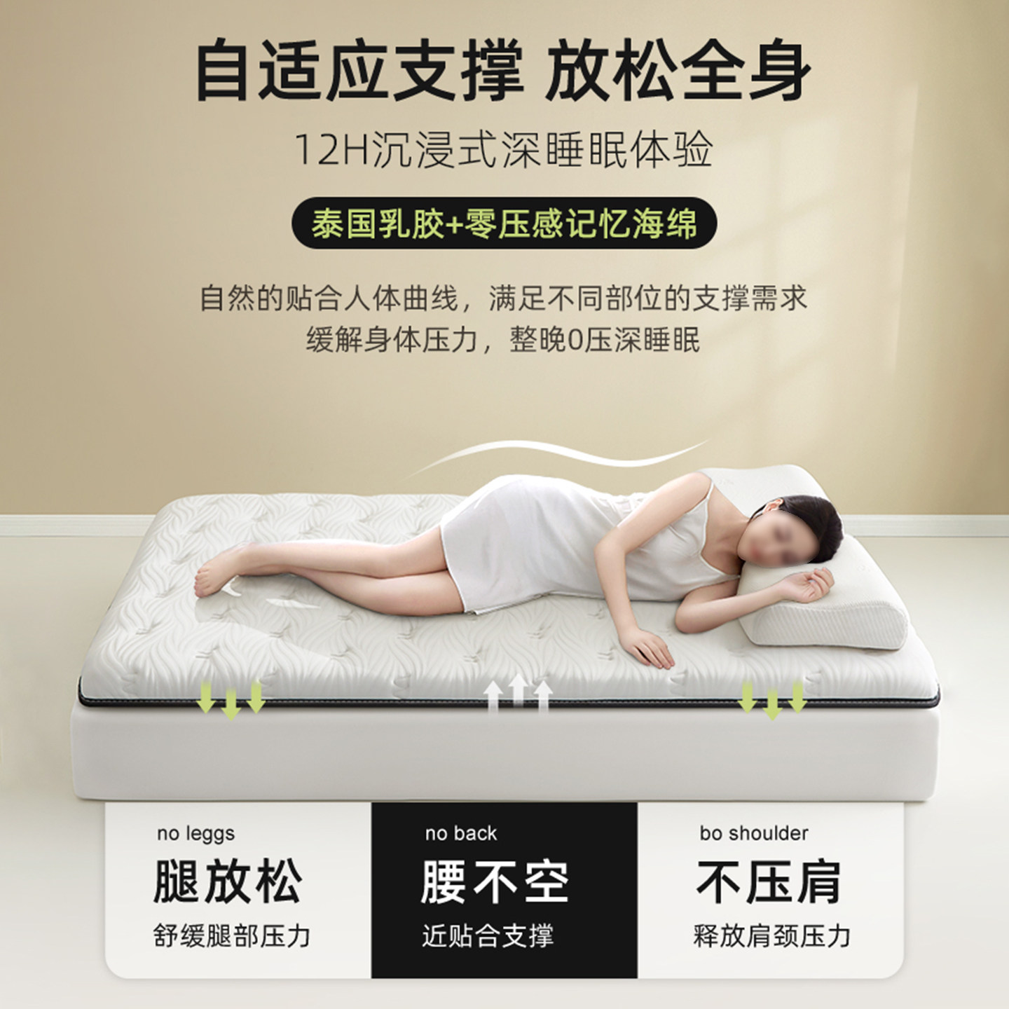 乳胶记忆棉床垫软垫家用卧室榻榻米学生单人宿舍180x200租房专用,淘宝优惠券,粉丝福利购,淘宝优惠卷