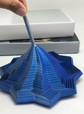 3d打印螺旋塔创意解压带手柄六边型玩具摆件立体萝卜塔趣味玩具