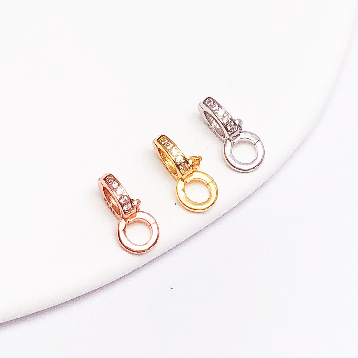 s925纯银镀18K黄金色扣双环双开百搭扣翡翠珍珠项链吊坠扣链接扣,淘宝优惠券,粉丝福利购,淘宝优惠卷