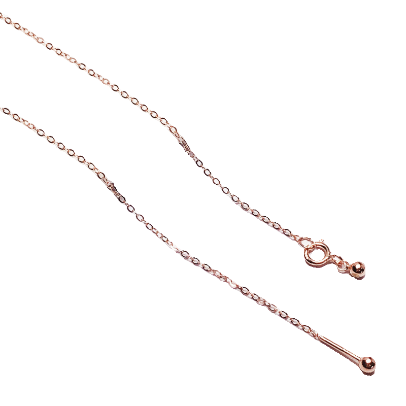 穿针项链穿平安扣s925纯银镀18k防脱款针式项链O字链可调节锁骨链,淘宝优惠券,粉丝福利购,淘宝优惠卷