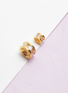 S925纯银镀18金车轮隔片手工串珠