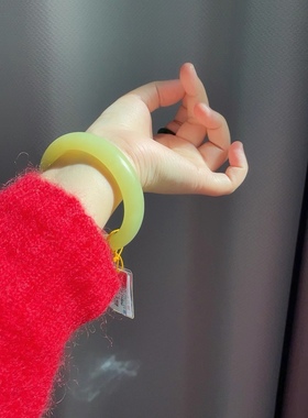 琨奕芳华 新疆和田玉黄口料手镯黄玉手镯美人镯若羌黄玉手镯