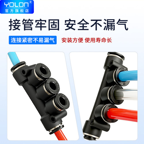 气动气管快速接头五通快插气管塑料配件管路分配器MPK4/6/8/10/12 - 图1