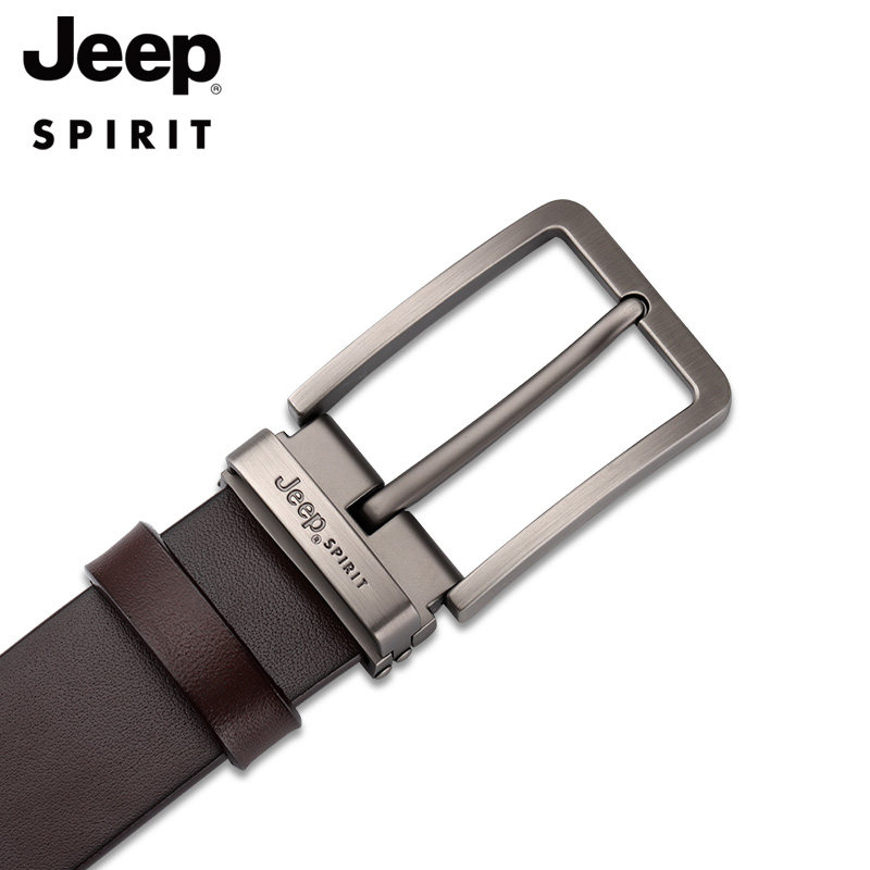 JEEPSPIRIT吉普纯牛皮腰带2025新款真皮带男针扣裤带头层牛皮正品 - 图2