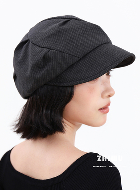 知雾褶皱云朵报童帽女八角贝雷帽