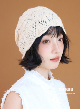 知雾韩系财阀千金风包头帽女