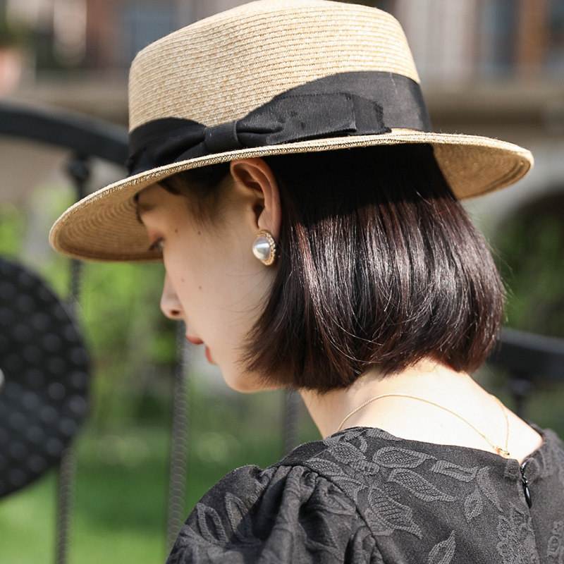 草帽夏季平檐女款平顶防晒帽子 mauropoli帽子