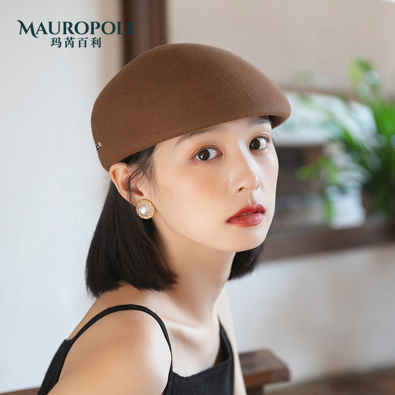 贝雷帽复古秋冬新款法式羊毛帽子 mauropoli帽子