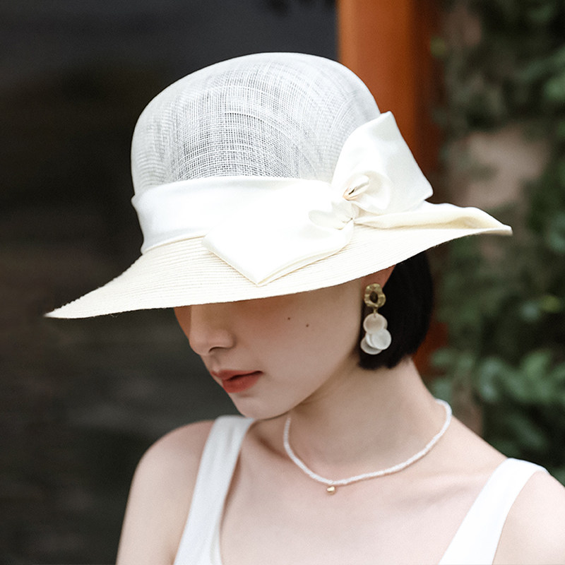 礼帽夏季新款法式复古大檐防晒帽子 mauropoli帽子