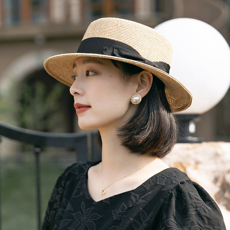 草帽夏季平檐女款平顶防晒帽子 mauropoli帽子