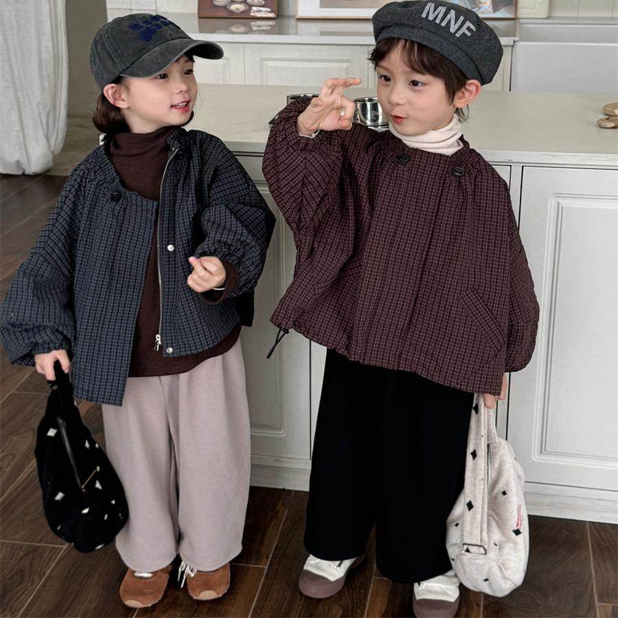 宝宝短款面包服夹克中大童格子外套男女2026儿童春秋季宽松上衣,淘宝优惠券,粉丝福利购,淘宝优惠卷