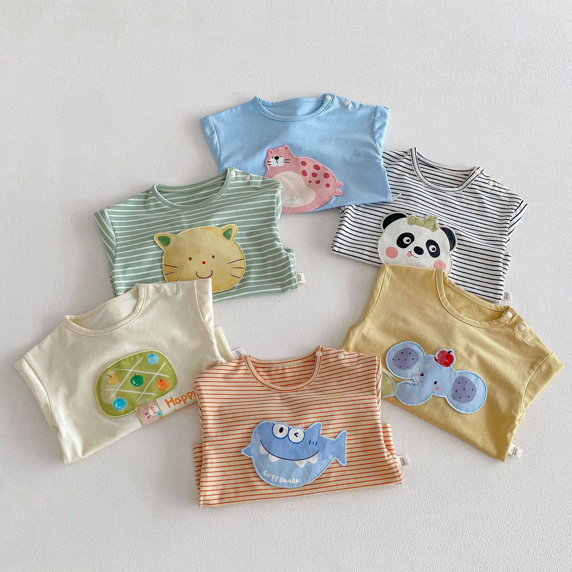 宝宝贴布卡通T恤A类2026新款春季男童字母条纹弹力打底衫儿童春装,淘宝优惠券,粉丝福利购,淘宝优惠卷