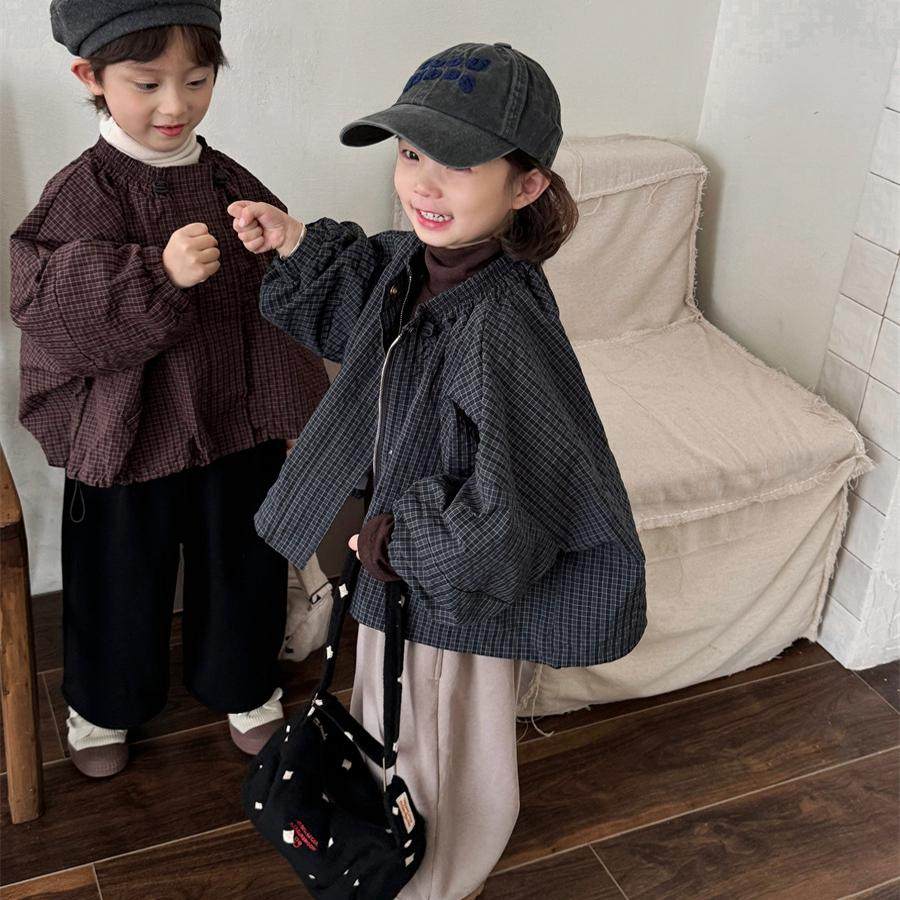 宝宝短款面包服夹克中大童格子外套男女2026儿童春秋季宽松上衣,淘宝优惠券,粉丝福利购,淘宝优惠卷