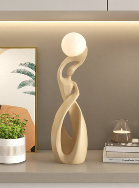 简约现代抽象艺术摆件客厅玄关电镀工艺装饰品意式极简软装高级感