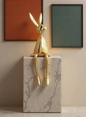 轻奢坐姿兔摆件家居装饰